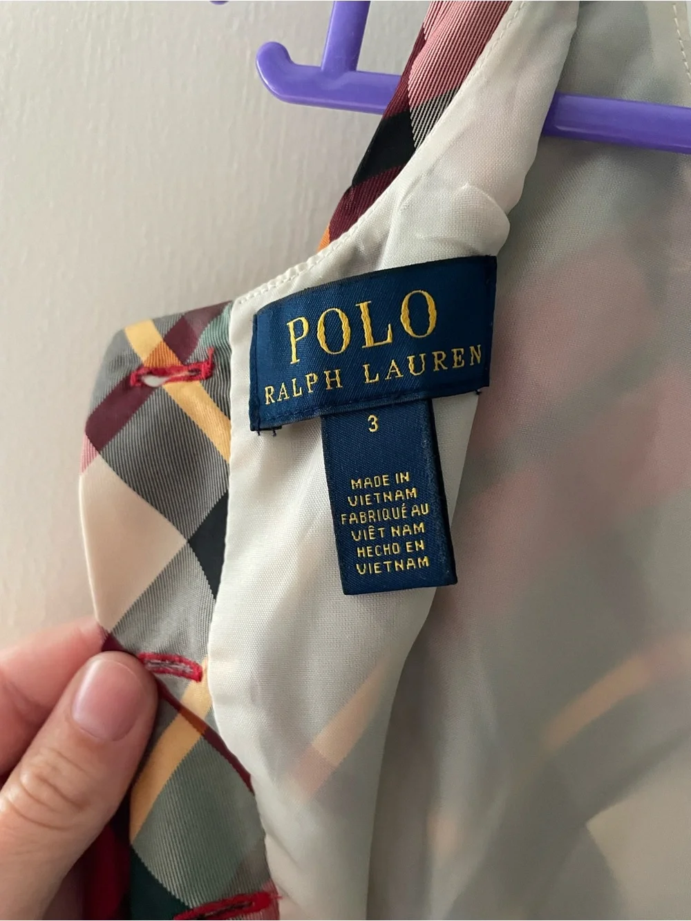 Polo by Ralph Lauren Red, Green & Cream Plaid Holiday Dress